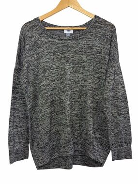 Old Navy Marled Knit Sweater Gray Crewneck Soft Pullover Size L